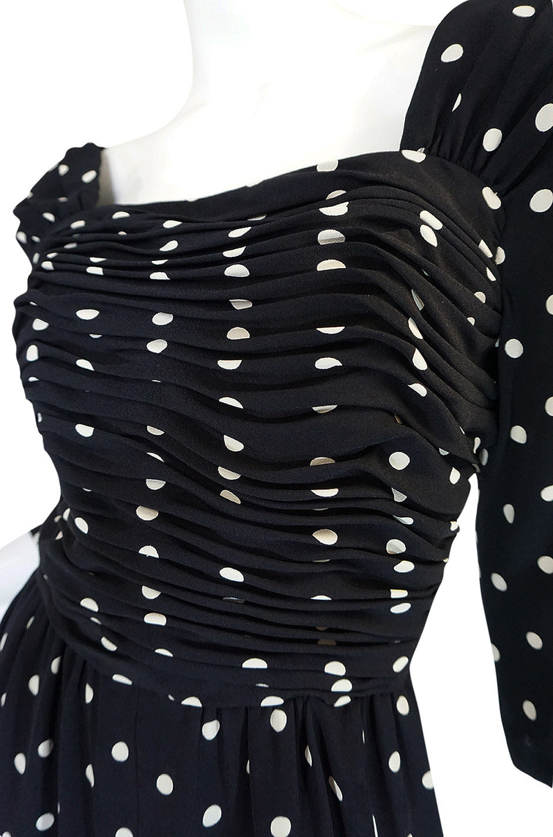 1980s Oscar de la Renta Dot Dress