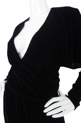 1990s Calvin Klein Velvet Wrap Top & Skirt