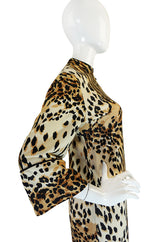 1960s Leopard Print Nylon Dress With Frog Knot Detail