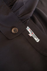 1970s Yves Saint Laurent Brown Silk Top