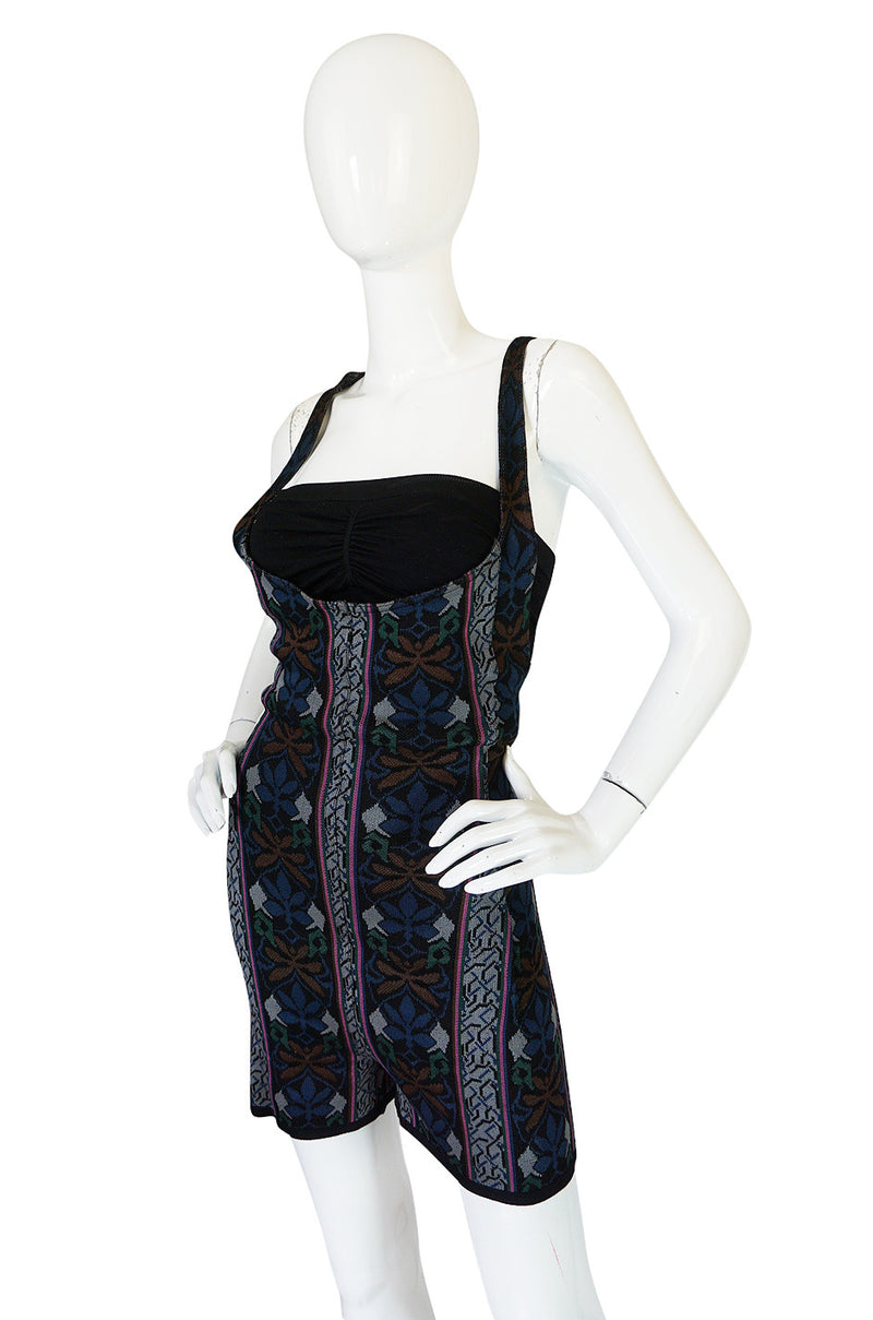 Fall 1990 Collection Azzedine Alaia Printed Romper Playsuit