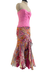 Fabulous Spring 2004 Christian Dior by John Galliano Three Piece Pink Silk Chiffon Set