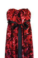 Recent Giambattista Valli Impulse Red Floral Strapless Dress