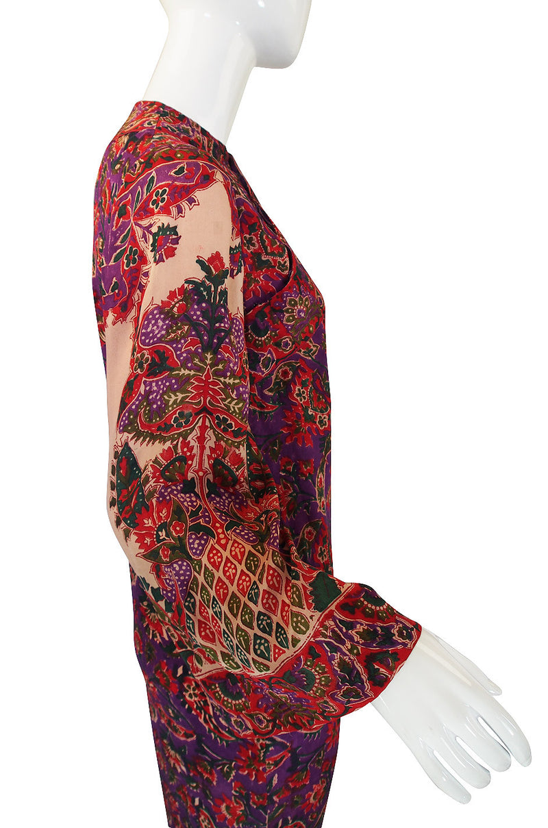 1970s Treacy Lowe Indian Silk Caftan Dress