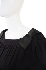 1960s Adele Simpson Chic Black Shift Dress