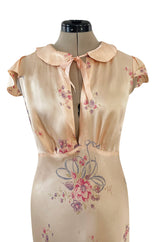 Cutest 1940s Fruit of the Loom Silky Rayon Floral Print Lingerie Dress