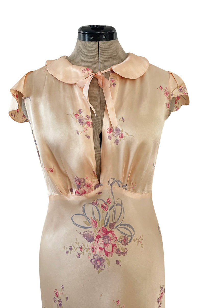 Cutest 1940s Fruit of the Loom Silky Rayon Floral Print Lingerie Dress