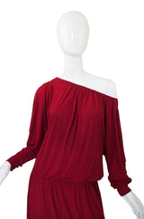 1970s Numbered Christian Dior Off Shoulder Dress