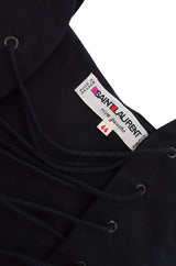 1970s Yves Saint Laurent Black Corset Top