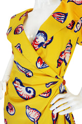 Sunny Yellow 1980s Yellow Silk Ungaro Wrap Dress