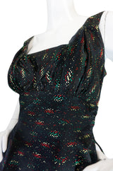1950s Stunning Silk Satin Full Skirt Sweetheart Dress