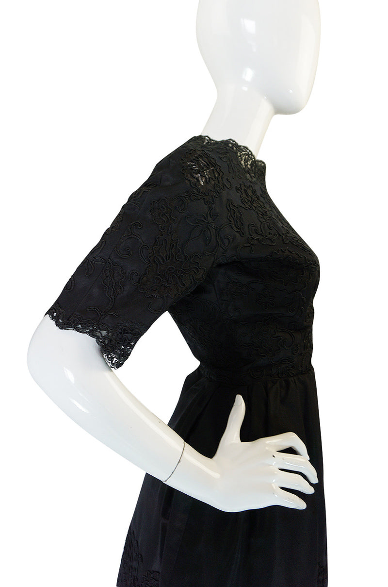 Dated 1960 Sophie Gimbel Attr Saks 5th Ave Soutache & Silk Dress