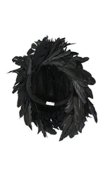 Vintage Renata Originals Elaborate Black Feather Hood Hat