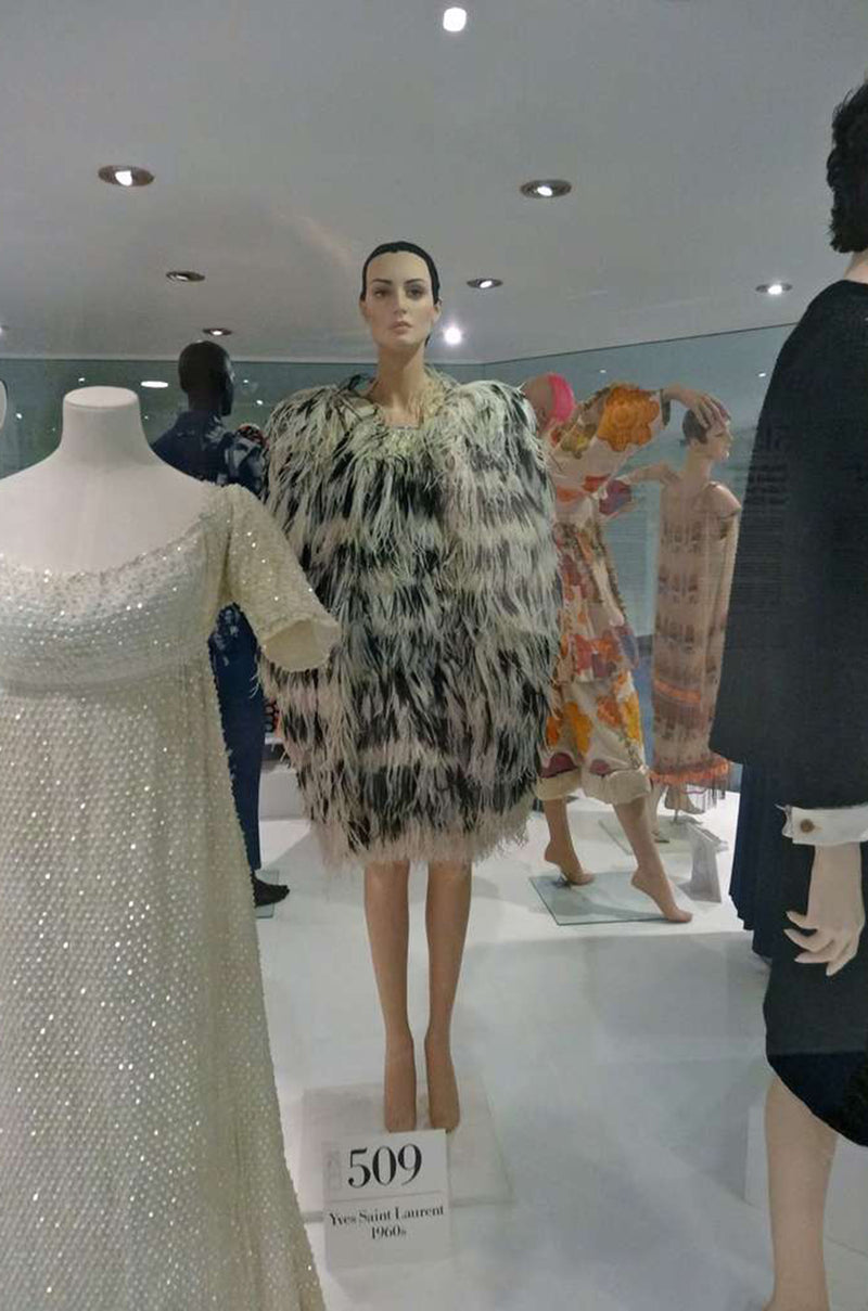 Rare c1970 Yves Saint Laurent Black Ostrich Feather Coat