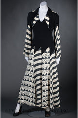 1960s Ossie Clark for Alice Pollock Red & Black Stripe Dress