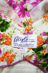 1950s Alix of Miami Floral Wiggle Dress