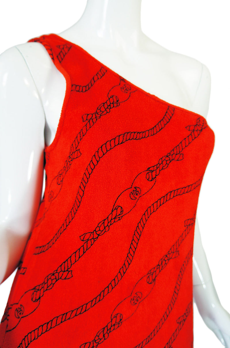 1970s Gucci One Shoulder Maxi Dress