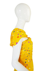 1970s Oscar De La Renta Silk Maxi Dress