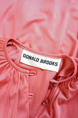 1970s Glass Button Donald Brooks Dress