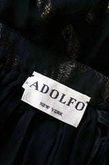 1970s Adolfo One Shoulder Top & Skirt