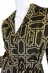 1970s Lanvin Logo Printed Jersey Three Piece Pant Set