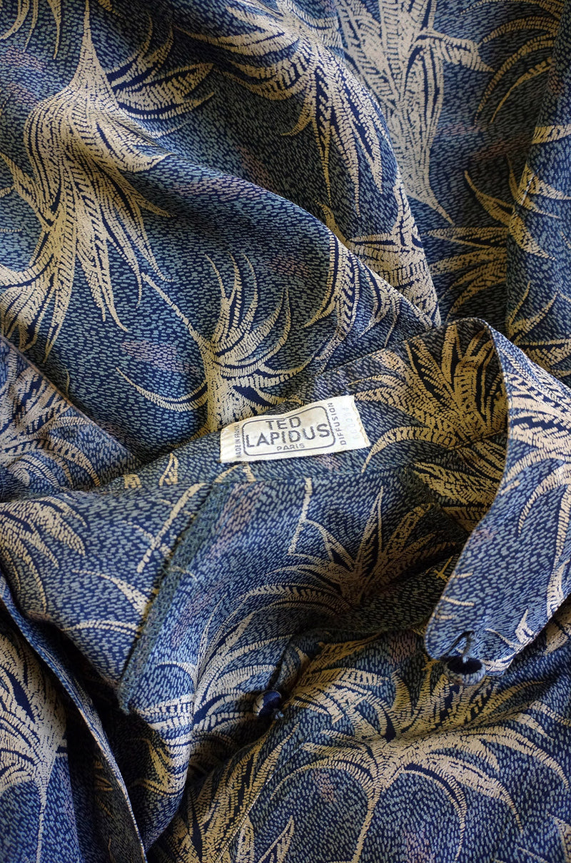 Late 1970s Ted Lapidus Silk Tunic Dress