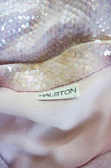 1970s Pink Sequin Iridescent Halston