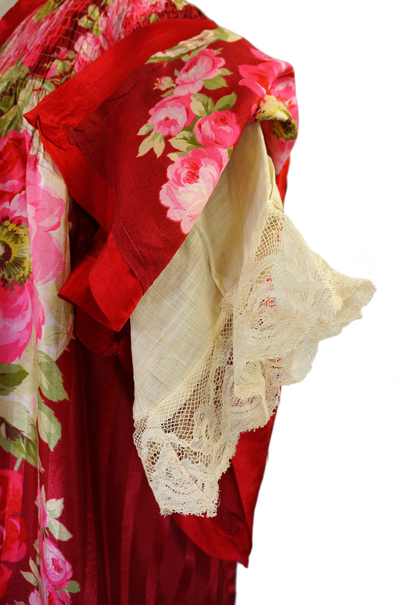 Victorian Printed Silk Boudoir Wrapper