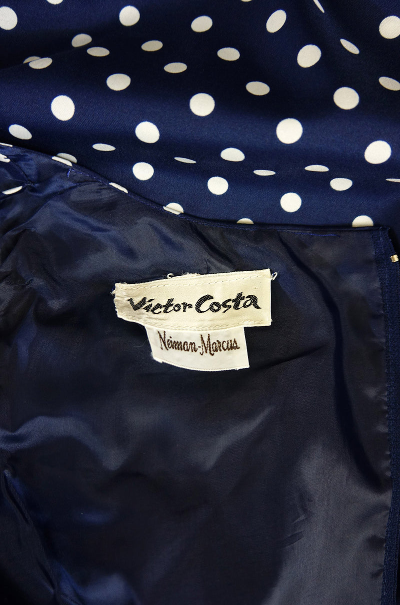 1980s Dotted Victor Costa Wiggle Dress