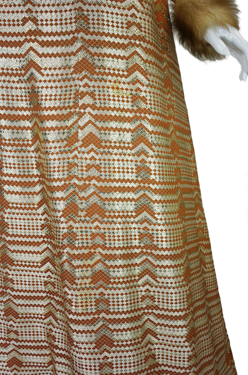 1960s Brocade & Fur Oscar De La Renta