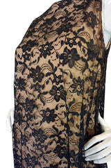 1960s Lanz Lace & Back Bow Maxi Dress