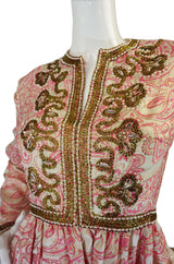1950s Pink Brocade Ceil Chapman Gown