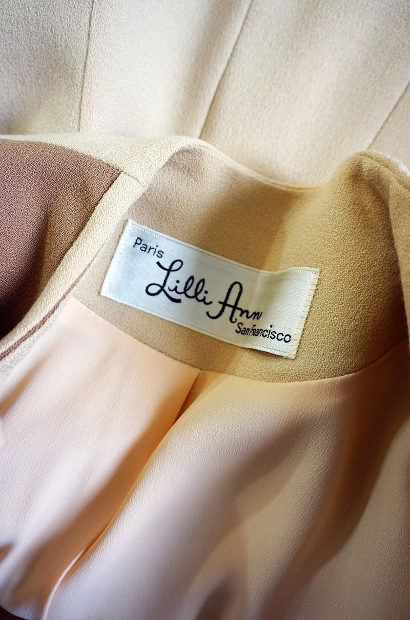 1940s Lilli Ann Fitted Swirl Crepe Suit