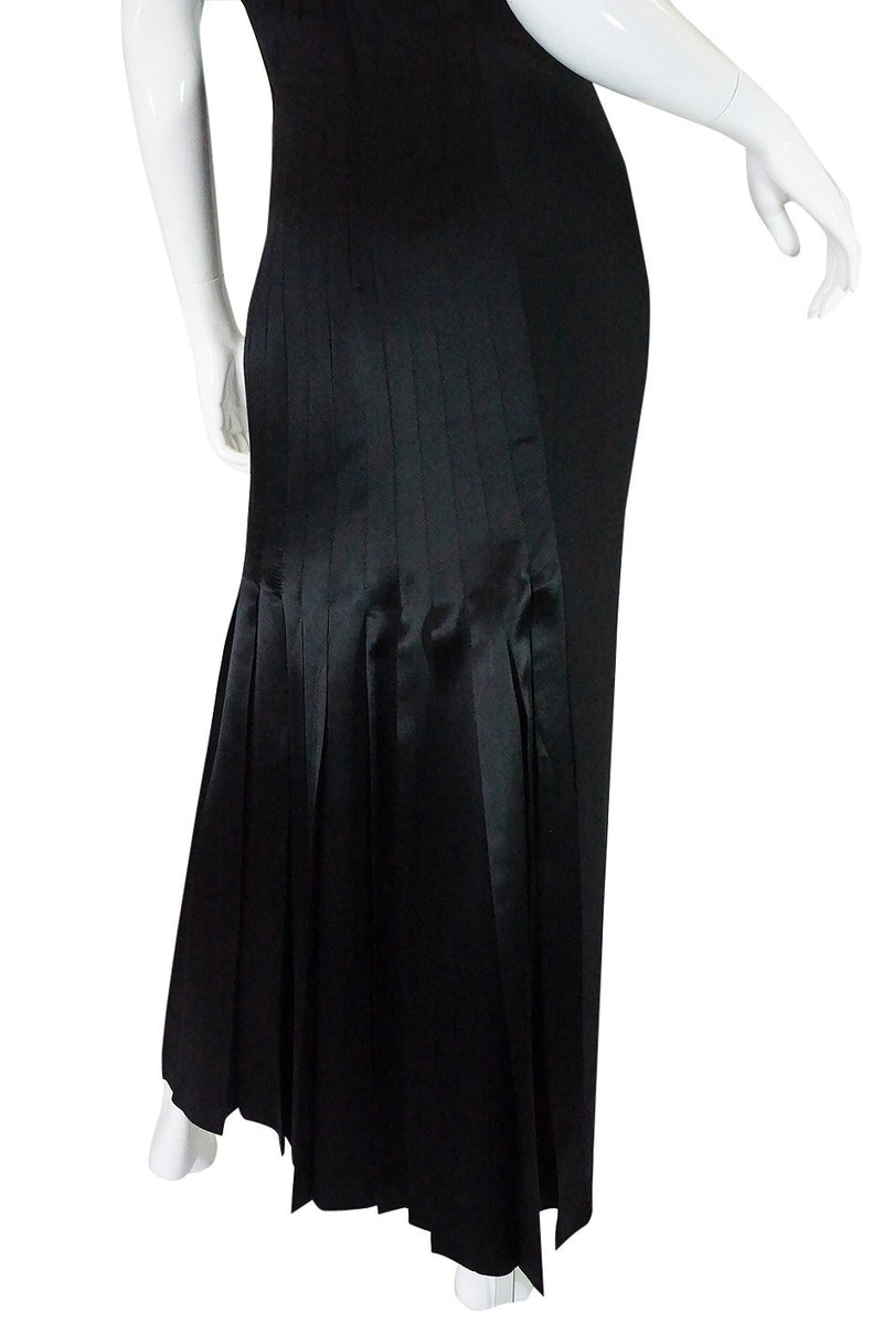 1980s Valentino Pleated Back Silk Gown