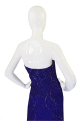 c1954 Ceil Chapman Strapless Bead & Sequin Silk Dress