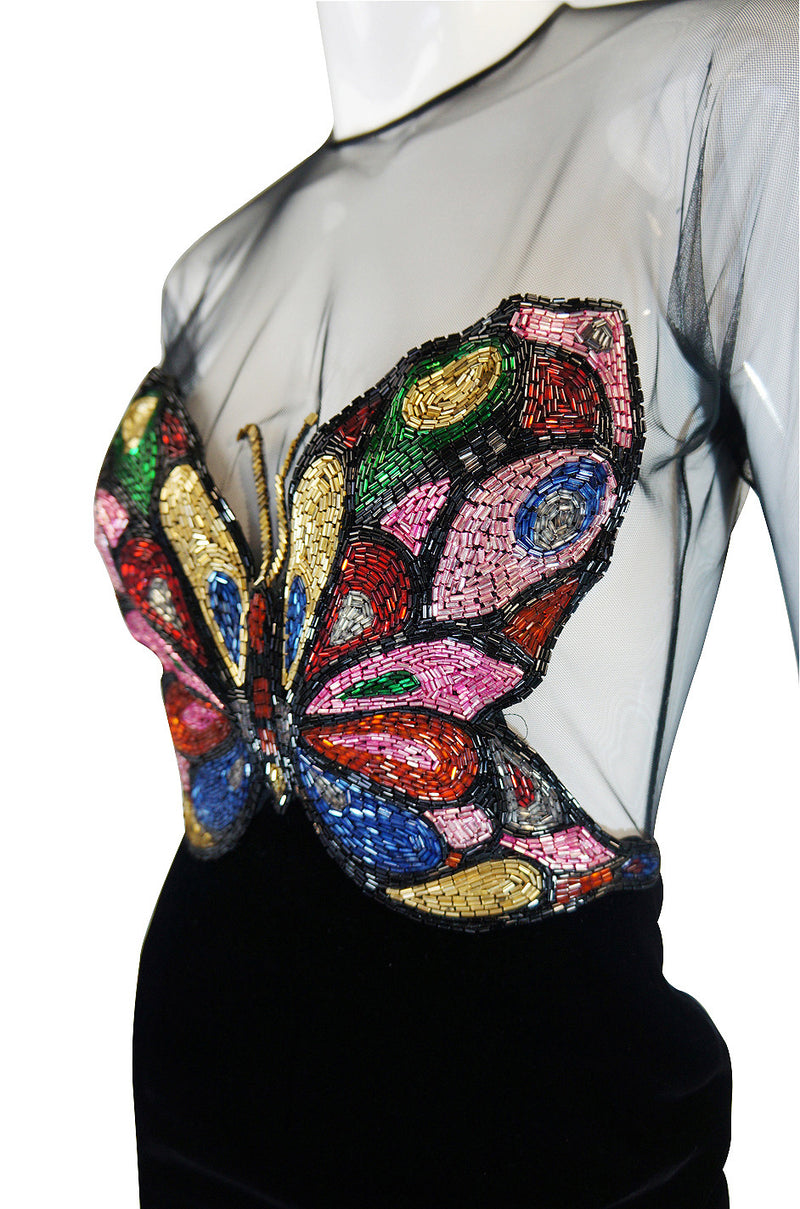 1970s Oscar De la Renta Butterfly Gown