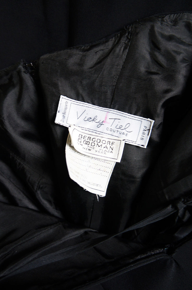1980s Plunged Vicky Tiel Mini Dress