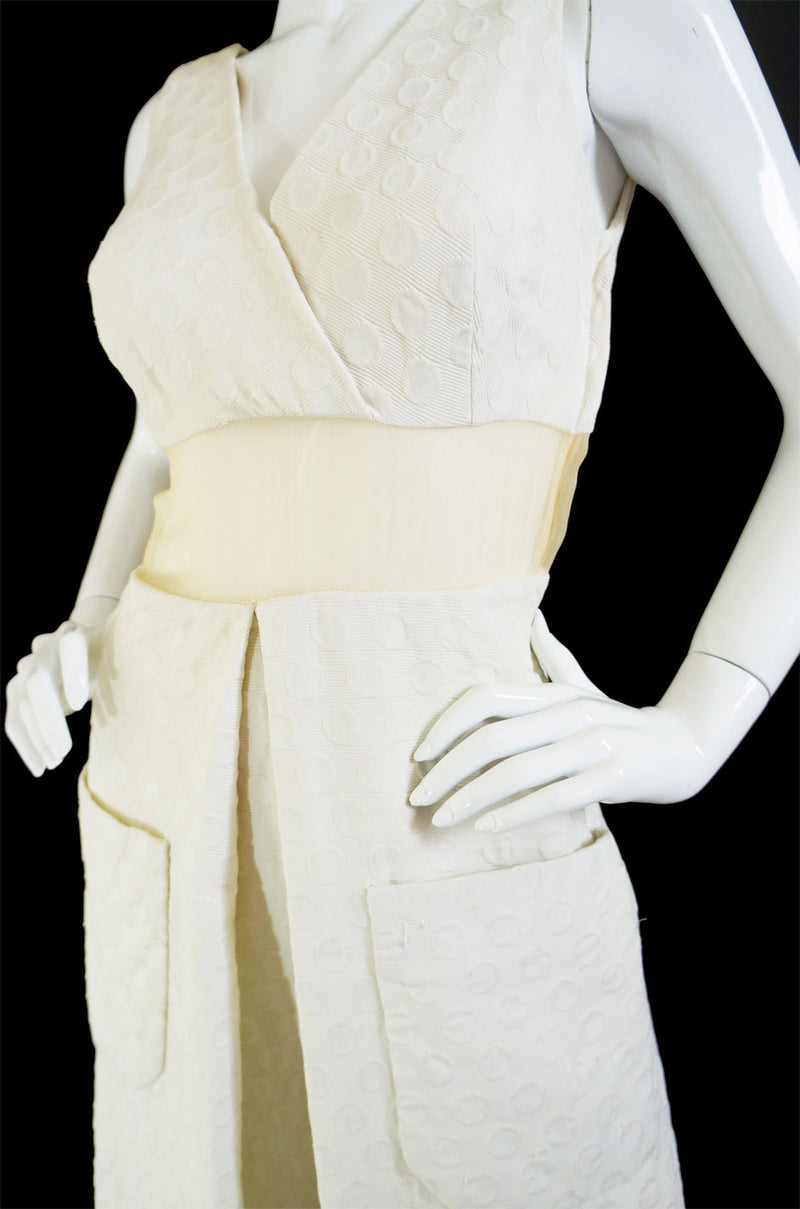1960s Mesh Inset Brocade Jumpsuit