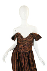 1980s Off Shoulder Dotted Lanvin Dress