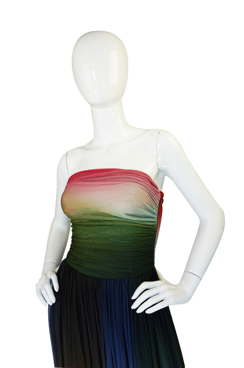 1970s Bill Blass Couture Ombre Gown