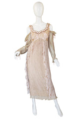 1970s Zandra Rhodes Hand Painted Silk Gown