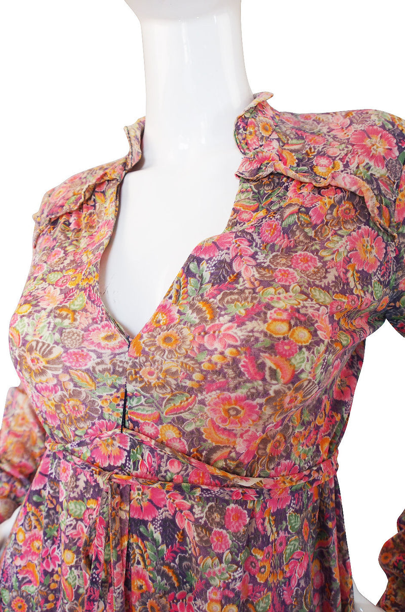 1970s Jody Soft Tee Pink Floral Dress