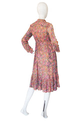 1970s Jody Soft Tee Pink Floral Dress