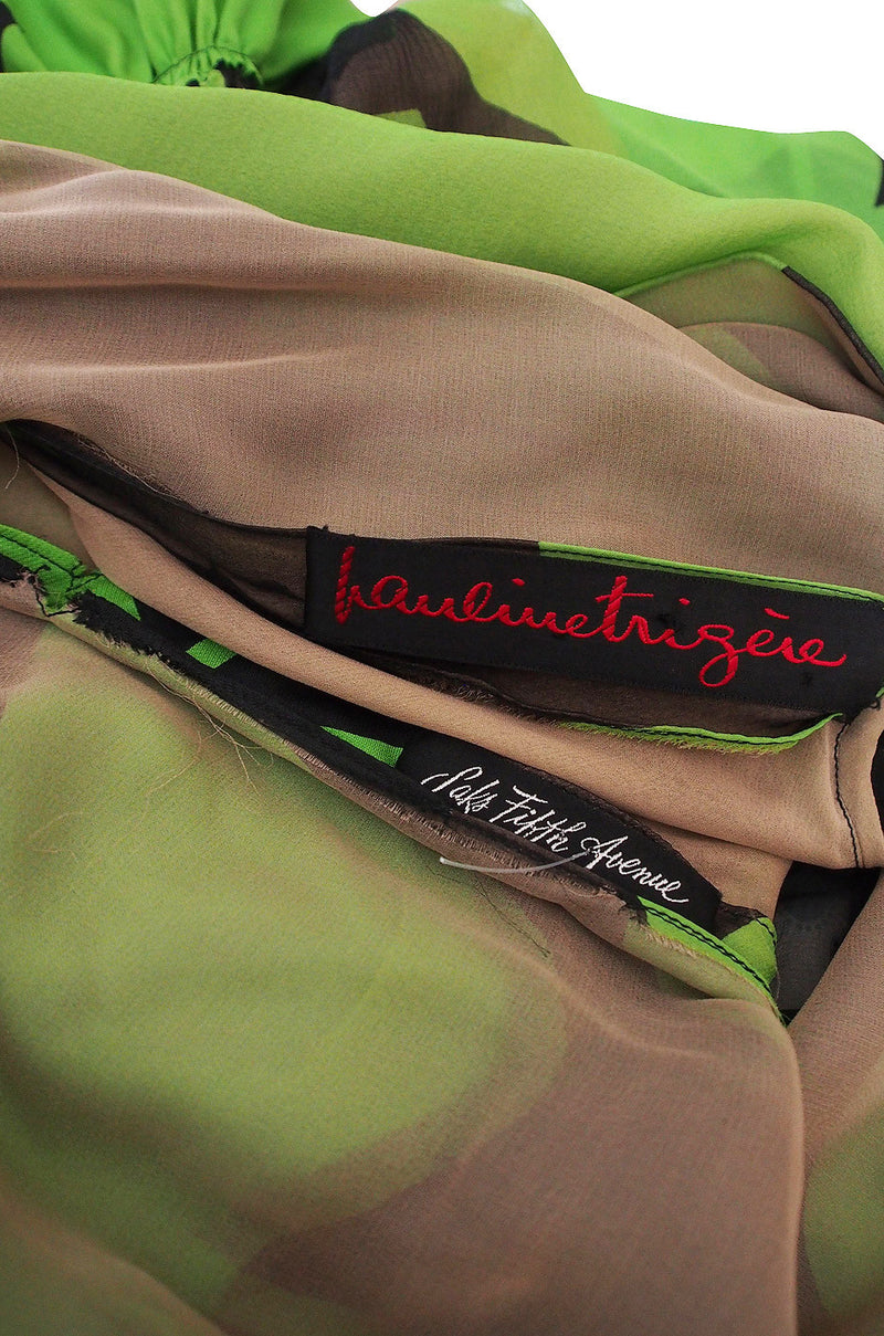 1971 Silk Scarf Sleeve Pauline Trigere Clover Dress