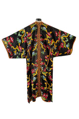Spectacular Vintage Oversized Kimono Coat Made From an Incredible Antique Floral Silk Brocade