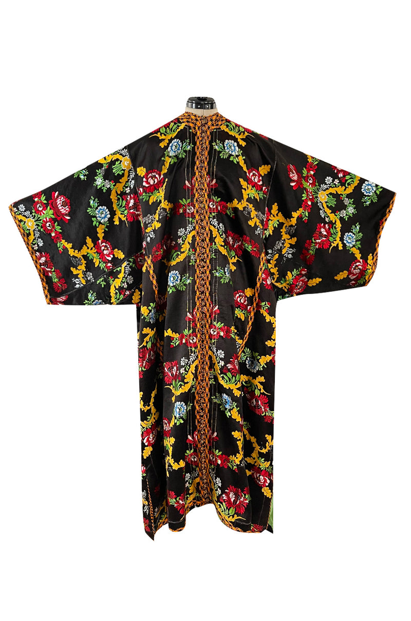 Spectacular Vintage Oversized Kimono Coat Made From an Incredible Antique Floral Silk Brocade