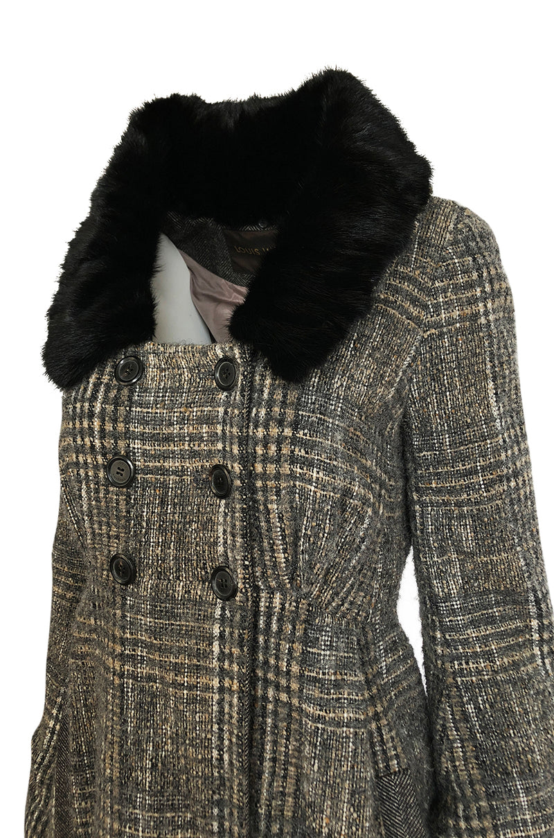 Fall 2006 Louis Vuitton Tweed Boucle Coat with Detachable Collar