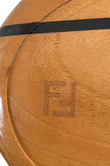 c. 1975 Fendi Limited Edition Hand Carved Wood Clutch Bag