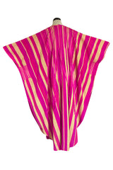 Exceptional 1960s Josefa Mexico Pink Pintuck & Ribbon Cotton Caftan Dress