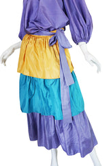 1970s Yves Saint Laurent Peasant Ruffle Skirt & Top Set